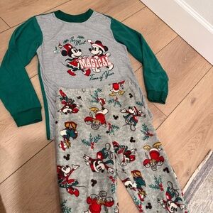 Disney youth Christmas Pajamas kids 10 Mickey Mouse Minnie PJs holiday